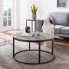 Latta 36 in. Gray/Black Medium Round Wood Coffee Table by Southern Enterprises 1 Latta 36 in. Gray/Black Medium Round Wood Coffee Table by Southern Enterprises -Southern Enterprises Sales natural reclaimed wood and black finish southern enterprises coffee tables hd598697 64 1000