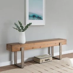 Gavrielle Natural Reclaimed Wood Rustic Industrial Bench by Southern Enterprises