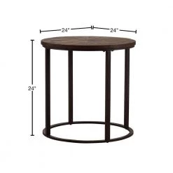 Latta Natural Reclaimed Wood Round Industrial End Table by Southern Enterprises 11 Latta Natural Reclaimed Wood Round Industrial End Table by Southern Enterprises -Southern Enterprises Sales natural reclaimed wood and black finish southern enterprises end side tables hd598703 40 1000