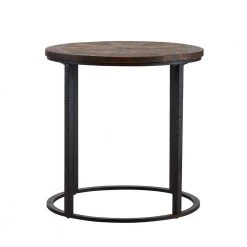 Latta Natural Reclaimed Wood Round Industrial End Table by Southern Enterprises 14 Latta Natural Reclaimed Wood Round Industrial End Table by Southern Enterprises -Southern Enterprises Sales natural reclaimed wood and black finish southern enterprises end side tables hd598703 4f 1000