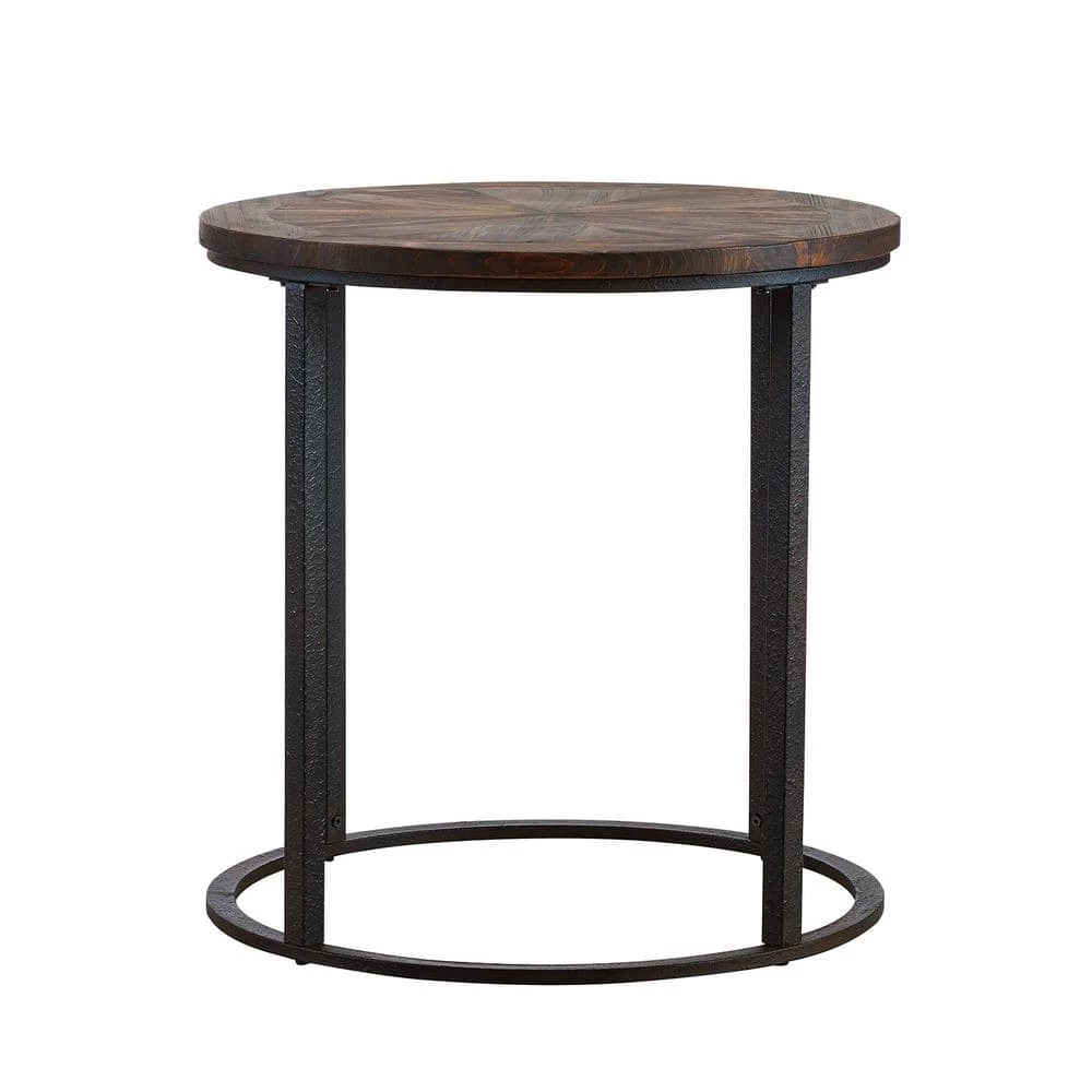 Latta Natural Reclaimed Wood Round Industrial End Table by Southern Enterprises 8 Latta Natural Reclaimed Wood Round Industrial End Table by Southern Enterprises - Image 6