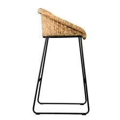 Lawlins 40.75 in. Natural Backed Metal Bar Stool with Water Hyacinth Seat (Set of 2) by Southern Enterprises -Southern Enterprises Sales natural southern enterprises bar stools hd391878 40 1000