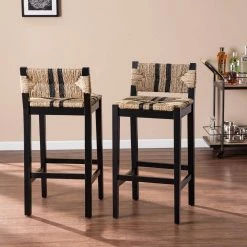Griffin 38.5 in. Natural Backed Wood Bar Stool with Seagrass Seat (Set of 2) by Southern Enterprises 15 Griffin 38.5 in. Natural Backed Wood Bar Stool with Seagrass Seat (Set of 2) by Southern Enterprises -Southern Enterprises Sales natural southern enterprises bar stools hd391885 31 1000