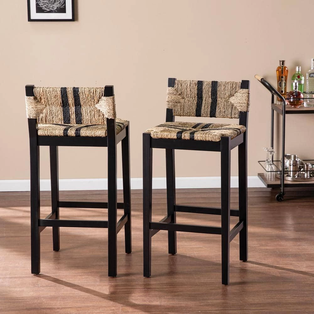 Griffin 38.5 in. Natural Backed Wood Bar Stool with Seagrass Seat (Set of 2) by Southern Enterprises 9 Griffin 38.5 in. Natural Backed Wood Bar Stool with Seagrass Seat (Set of 2) by Southern Enterprises - Image 7