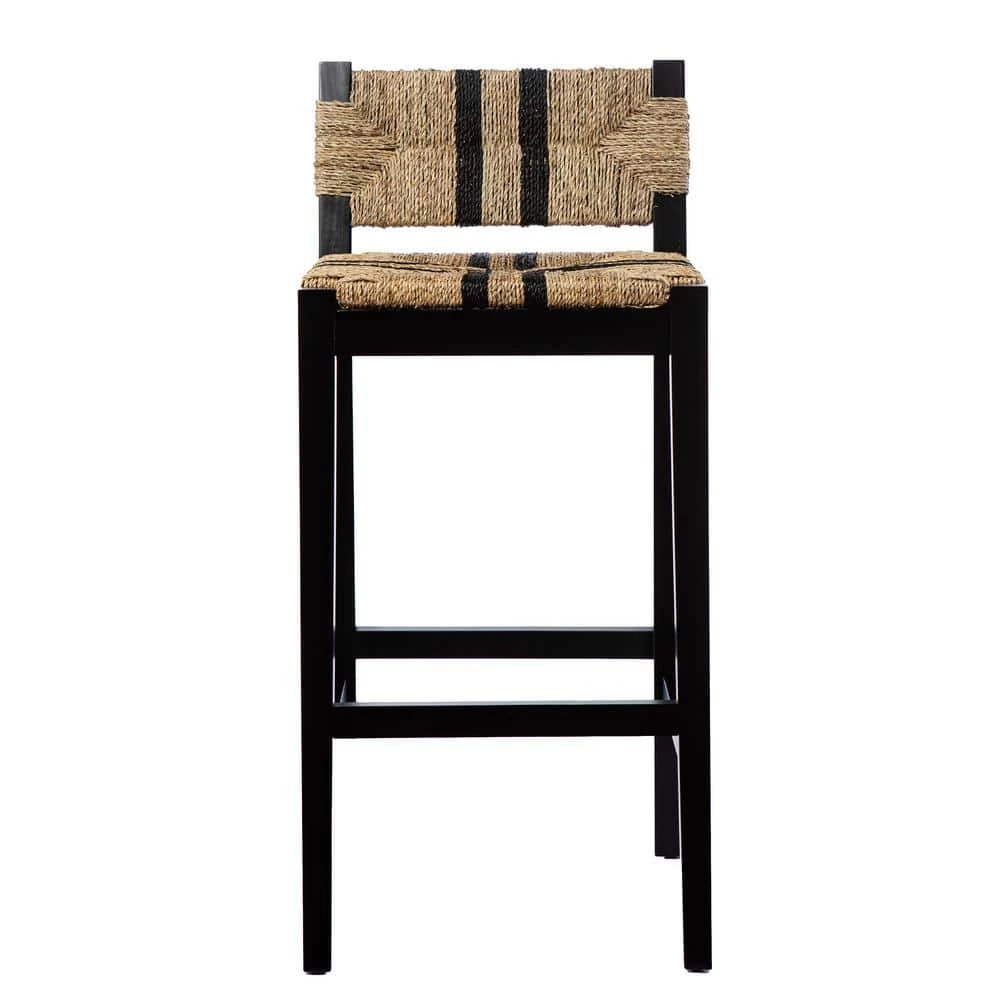 Griffin 38.5 in. Natural Backed Wood Bar Stool with Seagrass Seat (Set of 2) by Southern Enterprises 8 Griffin 38.5 in. Natural Backed Wood Bar Stool with Seagrass Seat (Set of 2) by Southern Enterprises - Image 6