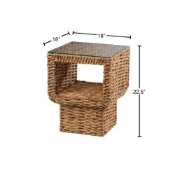 Paulsen 18 in. Natural Square Glass End Table by Southern Enterprises 9 Paulsen 18 in. Natural Square Glass End Table by Southern Enterprises -Southern Enterprises Sales natural southern enterprises end side tables hd391977 40 1000