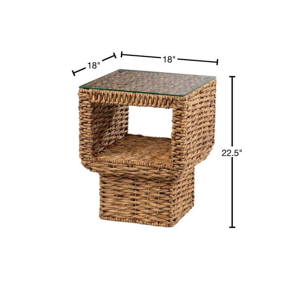 Paulsen 18 in. Natural Square Glass End Table by Southern Enterprises 5 Paulsen 18 in. Natural Square Glass End Table by Southern Enterprises - Image 3