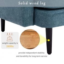 Navy Blue Upholstered Accenting Chair with Solid Wood Legs(Set of 1) by Huluwat -Southern Enterprises Sales navy blue huluwat accent chairs dj tc pp284075aav 1f 1000