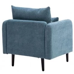 Navy Blue Upholstered Accenting Chair with Solid Wood Legs(Set of 1) by Huluwat -Southern Enterprises Sales navy blue huluwat accent chairs dj tc pp284075aav 76 1000
