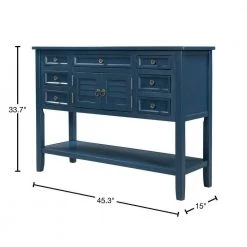 45.3 in. Navy Blue Rectangle MDF Console Table with Drawers by Huluwat -Southern Enterprises Sales navy blue huluwat console tables dj t wf197822aav 40 1000