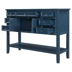 45.3 in. Navy Blue Rectangle MDF Console Table with Drawers by Huluwat -Southern Enterprises Sales navy blue huluwat console tables dj t wf197822aav 44 1000
