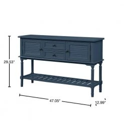 47 in. Navy Blue Modern Rectangle Wood Console Table for Living Room with 2-Drawers, 2-Cabinets and 1-Shelf by Huluwat 14 47 in. Navy Blue Modern Rectangle Wood Console Table for Living Room with 2-Drawers, 2-Cabinets and 1-Shelf by Huluwat -Southern Enterprises Sales navy blue huluwat console tables dj tc wf280255aav 40 1000