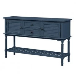 47 in. Navy Blue Modern Rectangle Wood Console Table for Living Room with 2-Drawers, 2-Cabinets and 1-Shelf by Huluwat 20 47 in. Navy Blue Modern Rectangle Wood Console Table for Living Room with 2-Drawers, 2-Cabinets and 1-Shelf by Huluwat -Southern Enterprises Sales navy blue huluwat console tables dj tc wf280255aav 76 1000