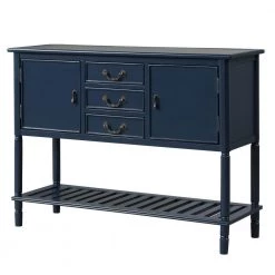 45 in. Navy Blue Modern Rectangle Solid Wood Console Table for Living Room with 3-Drawers, 2-Cabinets and 1-Shelf by Huluwat -Southern Enterprises Sales navy blue huluwat console tables dj tc wf280256aav 76 1000