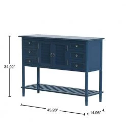 45 in. Navy Blue Modern Rectangle Wood Console Table for Living Room with 6-Drawers, 1-Cabinets and 1-Shelf by Huluwat 14 45 in. Navy Blue Modern Rectangle Wood Console Table for Living Room with 6-Drawers, 1-Cabinets and 1-Shelf by Huluwat -Southern Enterprises Sales navy blue huluwat console tables dj tc wf280260aav 40 1000