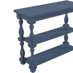 39.4 in. Navy Blue Modern Rectangle Wood Console Table for Hallway Living Room with 2-Shelves by Huluwat -Southern Enterprises Sales navy blue huluwat console tables dj tc wf285066aav 1f 1000
