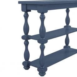 39.4 in. Navy Blue Modern Rectangle Wood Console Table for Hallway Living Room with 2-Shelves by Huluwat -Southern Enterprises Sales navy blue huluwat console tables dj tc wf285066aav 44 1000