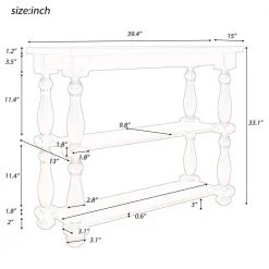 39.4 in. Navy Blue Modern Rectangle Wood Console Table for Hallway Living Room with 2-Shelves by Huluwat -Southern Enterprises Sales navy blue huluwat console tables dj tc wf285066aav c3 1000