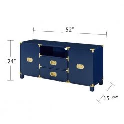 Black 52 in. Navy Engineered Wood TV Stand Fits TVs Up to 50 in. by Southern Enterprises -Southern Enterprises Sales navy finish southern enterprises tv stands hd530369 76 1000