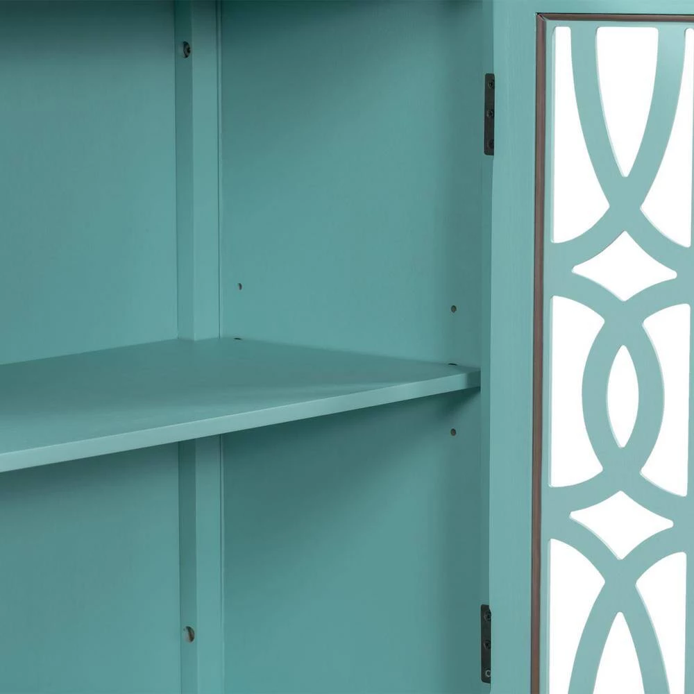 Navy Green Accent Buffet Sideboard Storage Wooden Cabinet with Doors and Adjustable Shelf by Huluwat 8 Navy Green Accent Buffet Sideboard Storage Wooden Cabinet with Doors and Adjustable Shelf by Huluwat - Image 6