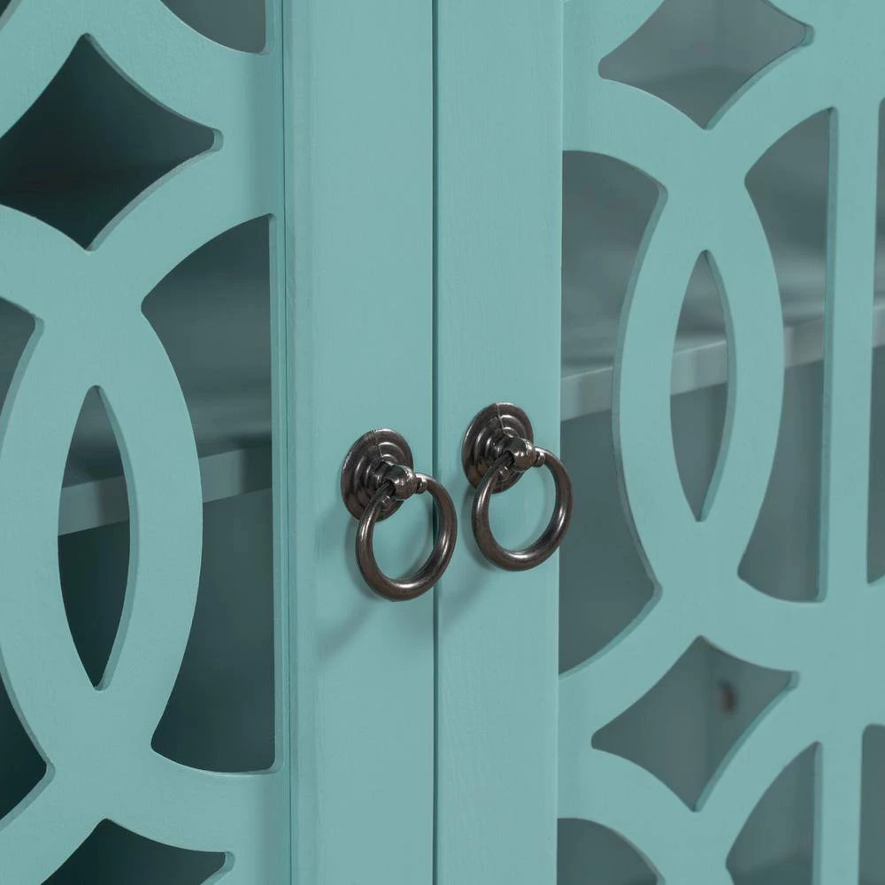 Navy Green Accent Buffet Sideboard Storage Wooden Cabinet with Doors and Adjustable Shelf by Huluwat 9 Navy Green Accent Buffet Sideboard Storage Wooden Cabinet with Doors and Adjustable Shelf by Huluwat - Image 7