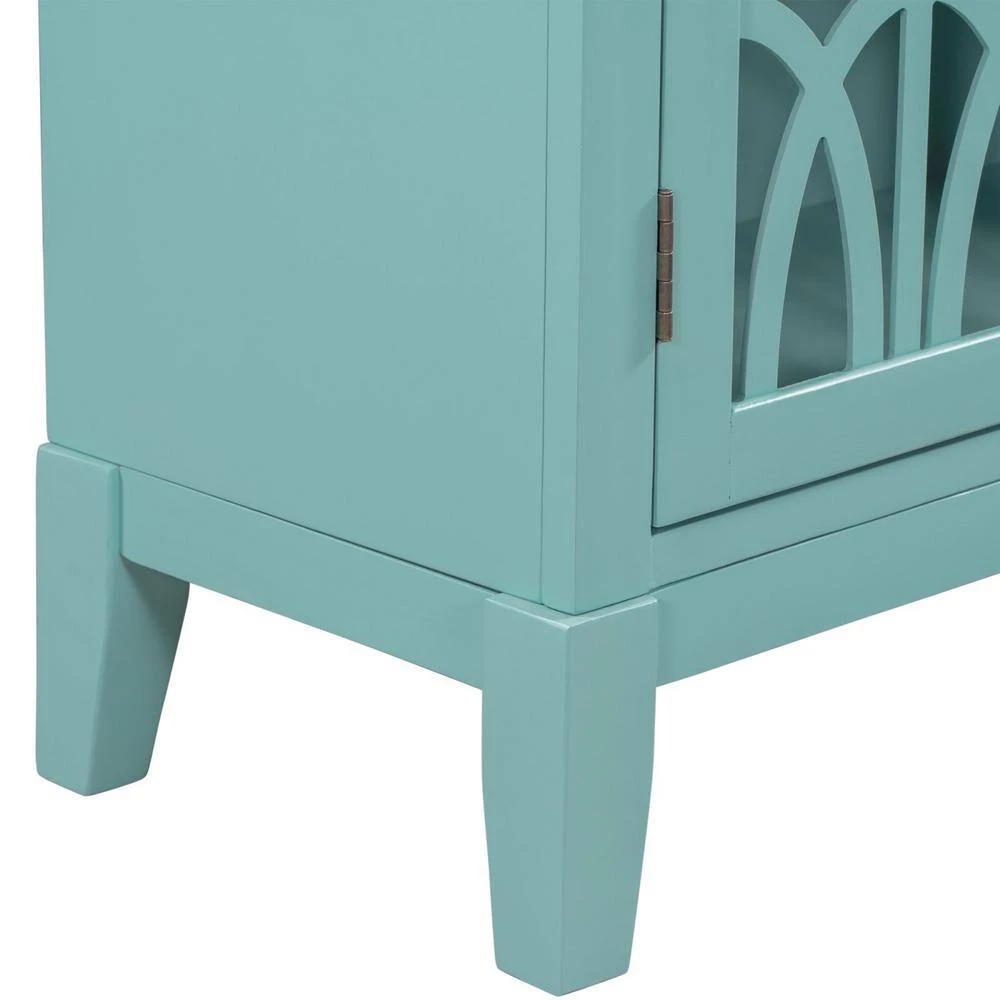 Navy Green Accent Buffet Sideboard Storage Wooden Cabinet with Doors and Adjustable Shelf by Huluwat 10 Navy Green Accent Buffet Sideboard Storage Wooden Cabinet with Doors and Adjustable Shelf by Huluwat - Image 8