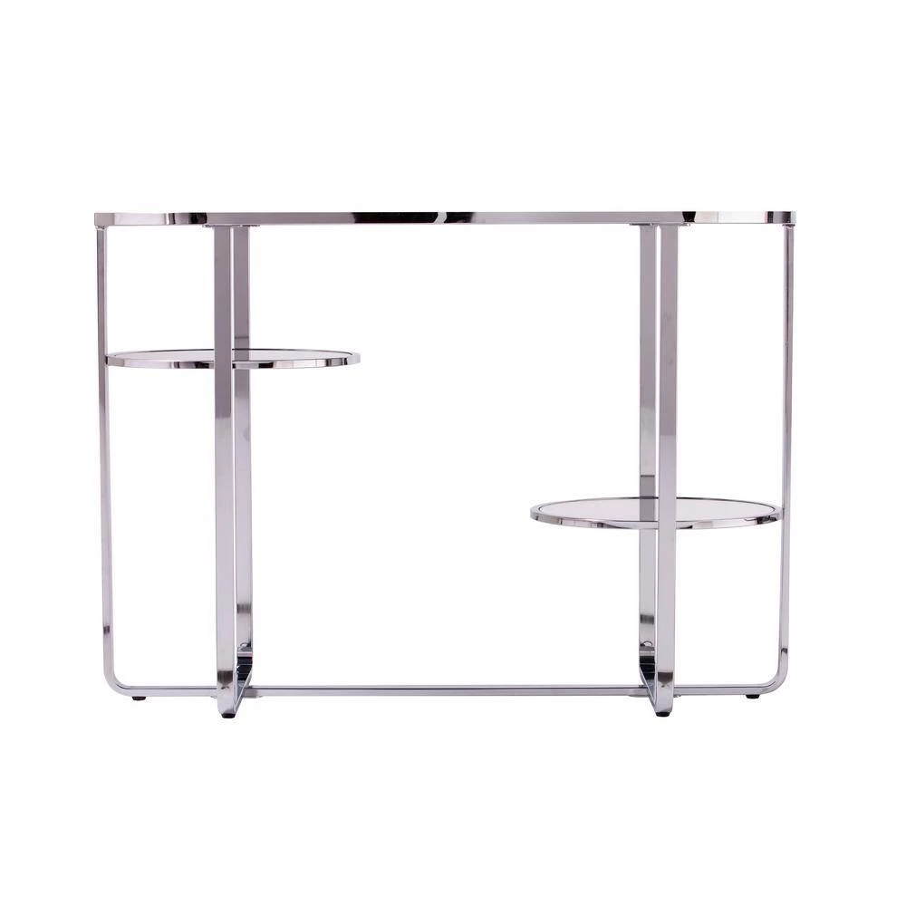 Renmarco 42 in. Polished Chrome Rectangle Mirrored Console Table with Storage by Southern Enterprises 9 Renmarco 42 in. Polished Chrome Rectangle Mirrored Console Table with Storage by Southern Enterprises - Image 7