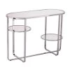 Renmarco 42 in. Polished Chrome Rectangle Mirrored Console Table with Storage by Southern Enterprises