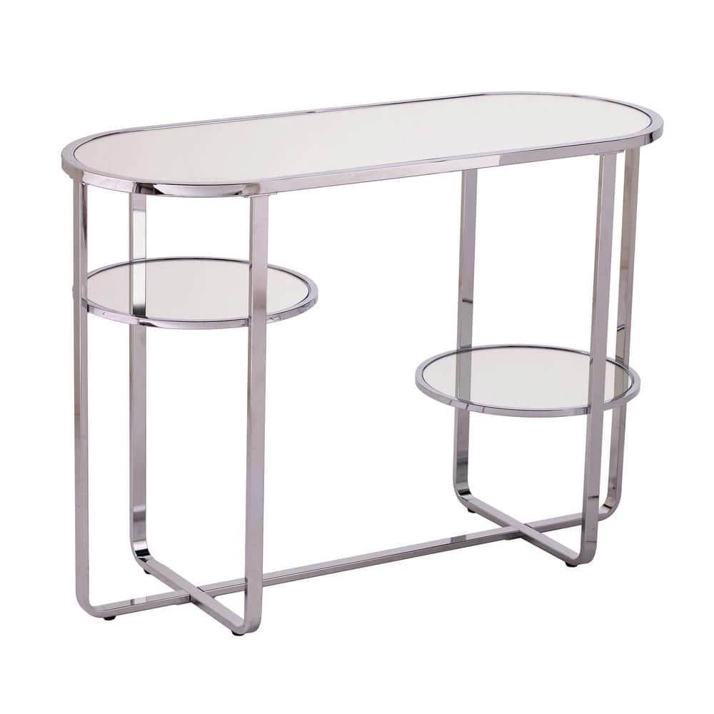 Renmarco 42 in. Polished Chrome Rectangle Mirrored Console Table with Storage by Southern Enterprises 3 Renmarco 42 in. Polished Chrome Rectangle Mirrored Console Table with Storage by Southern Enterprises