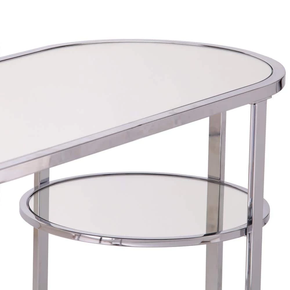 Renmarco 42 in. Polished Chrome Rectangle Mirrored Console Table with Storage by Southern Enterprises 11 Renmarco 42 in. Polished Chrome Rectangle Mirrored Console Table with Storage by Southern Enterprises - Image 9