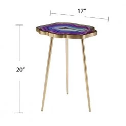 Neecie 17.5 in. Specialty Wood Accent Table in Purple by Southern Enterprises 15 Neecie 17.5 in. Specialty Wood Accent Table in Purple by Southern Enterprises -Southern Enterprises Sales purple faux agate and gold finish southern enterprises end side tables hd473710 1f 1000