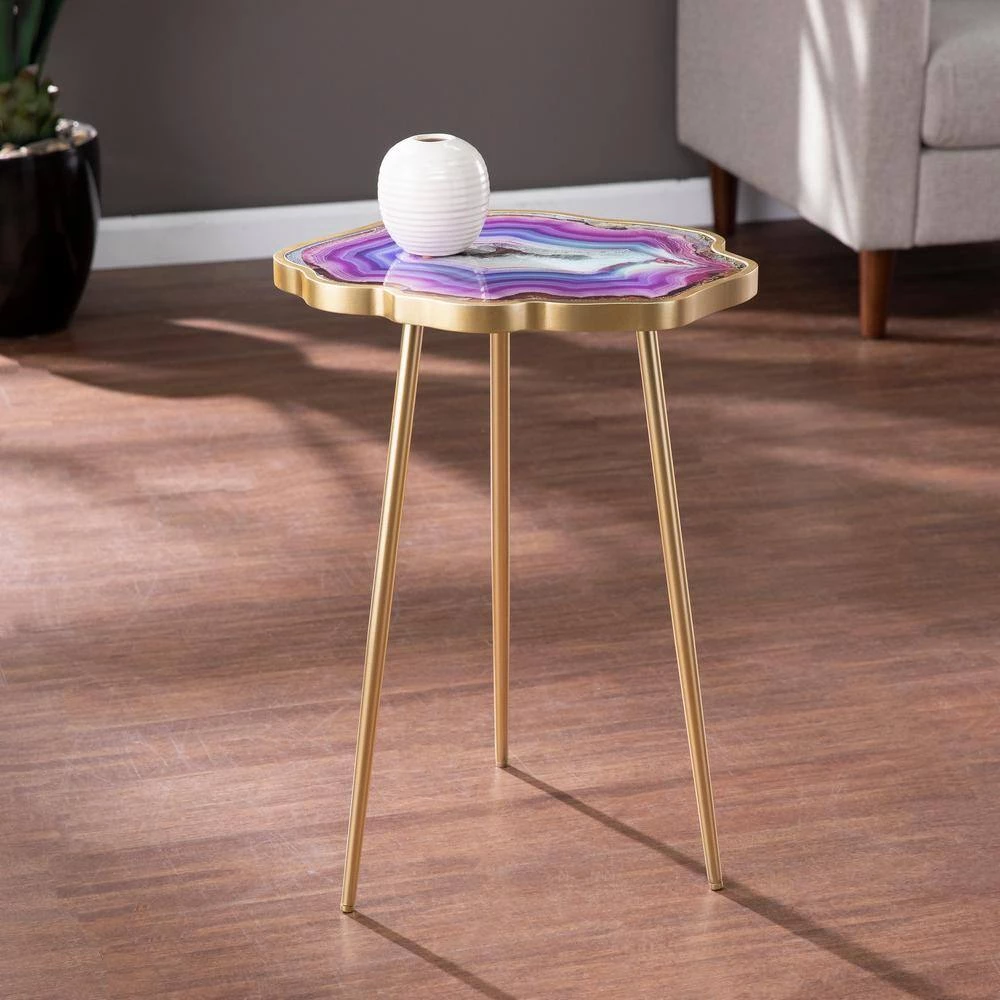 Neecie 17.5 in. Specialty Wood Accent Table in Purple by Southern Enterprises 10 Neecie 17.5 in. Specialty Wood Accent Table in Purple by Southern Enterprises - Image 8