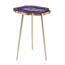 Neecie 17.5 in. Specialty Wood Accent Table in Purple by Southern Enterprises
