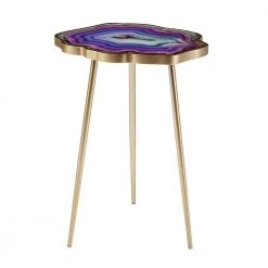 Neecie 17.5 in. Specialty Wood Accent Table in Purple by Southern Enterprises 16 Neecie 17.5 in. Specialty Wood Accent Table in Purple by Southern Enterprises -Southern Enterprises Sales purple faux agate and gold finish southern enterprises end side tables hd473710 76 1000