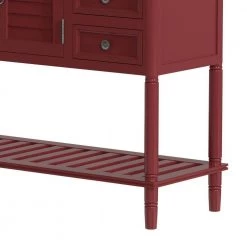 45 in. Red Modern Rectangle Solid Wood Console Table for Living Room with 6-Drawers, 1-Cabinets and 1-Shelf by Huluwat -Southern Enterprises Sales red huluwat console tables dj tc wf280260aar fa 1000