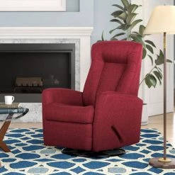 Red Fabric Glider Swivel Recliner(Set of 1) by Huluwat -Southern Enterprises Sales red huluwat recliners lys tc 588191317 31 1000