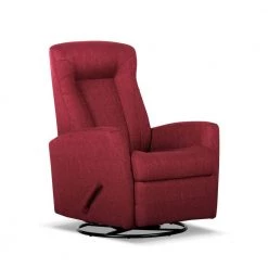 Red Fabric Glider Swivel Recliner(Set of 1) by Huluwat