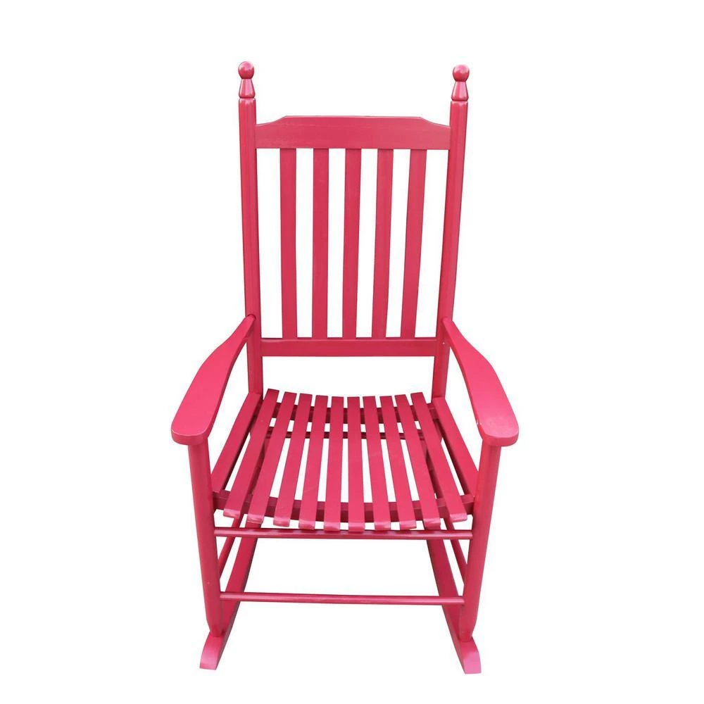 Red Populus Wood Porch Rocker Chair by Huluwat 6 Red Populus Wood Porch Rocker Chair by Huluwat - Image 4