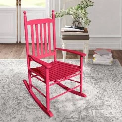 Red Populus Wood Porch Rocker Chair by Huluwat 17 Red Populus Wood Porch Rocker Chair by Huluwat -Southern Enterprises Sales red huluwat rockers gliders ottomans dj tc w49528617 76 1000