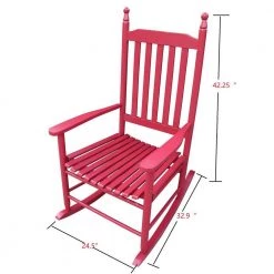 Red Populus Wood Porch Rocker Chair by Huluwat 12 Red Populus Wood Porch Rocker Chair by Huluwat -Southern Enterprises Sales red huluwat rockers gliders ottomans dj tc w49528617 c3 1000