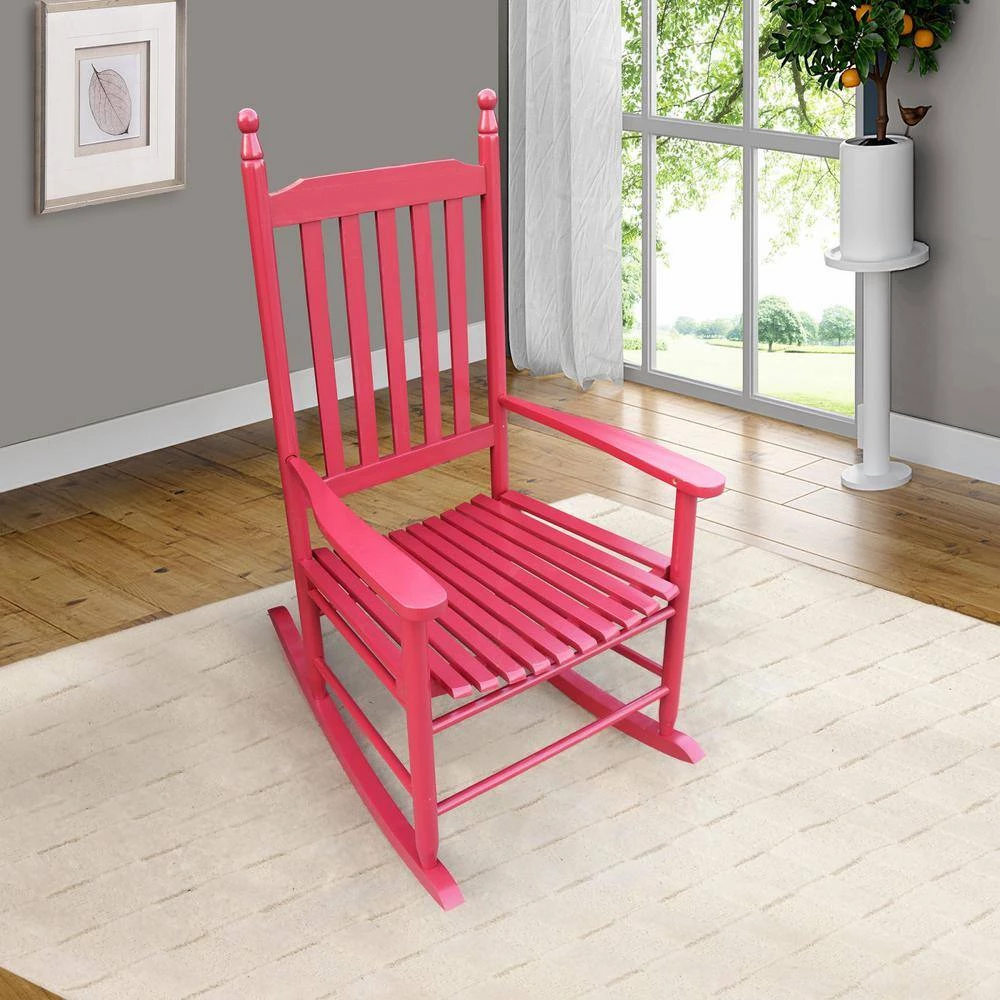Red Populus Wood Porch Rocker Chair by Huluwat 9 Red Populus Wood Porch Rocker Chair by Huluwat - Image 7
