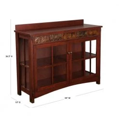 Senna Mission Sideboard and Display Curio with Faux Slate by Southern Enterprises -Southern Enterprises Sales redwashed espresso w earth toned faux slate tiles southern enterprises sideboards buffet tables hd965604 40 1000