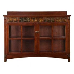 Senna Mission Sideboard and Display Curio with Faux Slate by Southern Enterprises -Southern Enterprises Sales redwashed espresso w earth toned faux slate tiles southern enterprises sideboards buffet tables hd965604 4f 1000