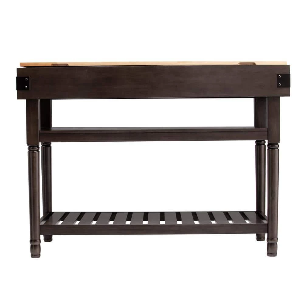 Vanek Smoked Ash and Natural Wood Finish Stationary Kitchen Island by Southern Enterprises 9 Vanek Smoked Ash and Natural Wood Finish Stationary Kitchen Island by Southern Enterprises - Image 7