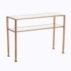 Galena 43 in. Soft Gold/Clear Standard Rectangle Glass Console Table with Shelves by Southern Enterprises -Southern Enterprises Sales soft gold southern enterprises console tables hd524337 64 1000