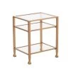 Galena Gold Metal and Glass End Table by Southern Enterprises