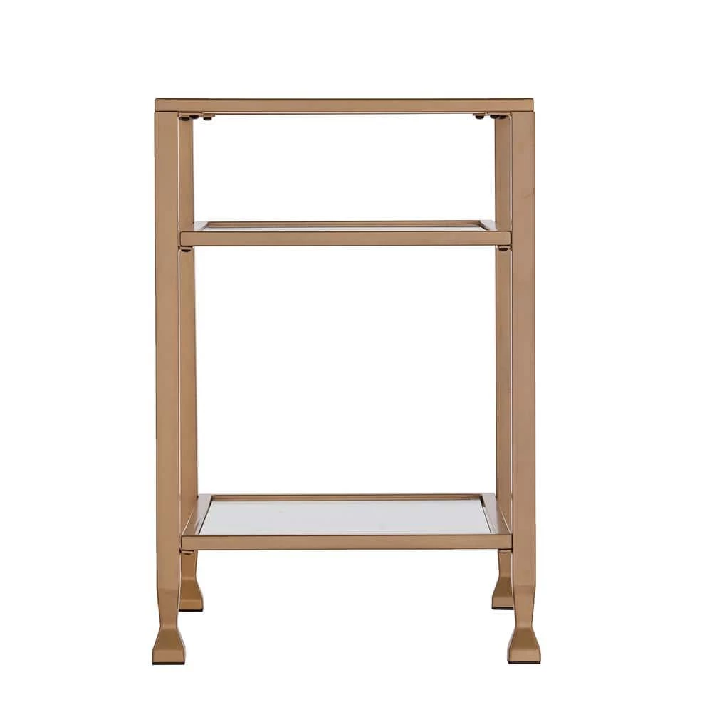 Galena Gold Metal and Glass End Table by Southern Enterprises 9 Galena Gold Metal and Glass End Table by Southern Enterprises - Image 7