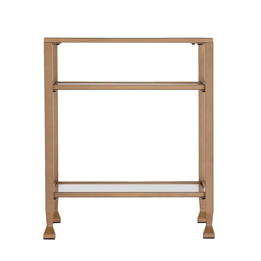 Galena Gold Metal and Glass End Table by Southern Enterprises 4 Galena Gold Metal and Glass End Table by Southern Enterprises - Image 2