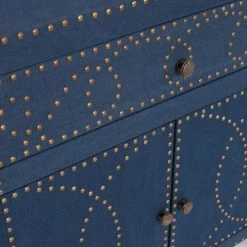 Elna Navy Storage Cabinet by Southern Enterprises -Southern Enterprises Sales soft navy linen with brass and antique bronze accents southern enterprises accent cabinets hd866239 4f 1000