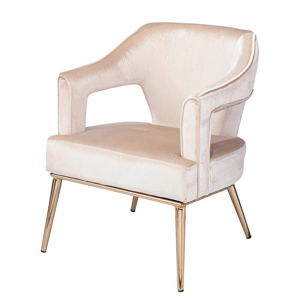 Reeghan Taupe with Champagne Upholstered Accent Chair by Southern Enterprises 10 Reeghan Taupe with Champagne Upholstered Accent Chair by Southern Enterprises - Image 8
